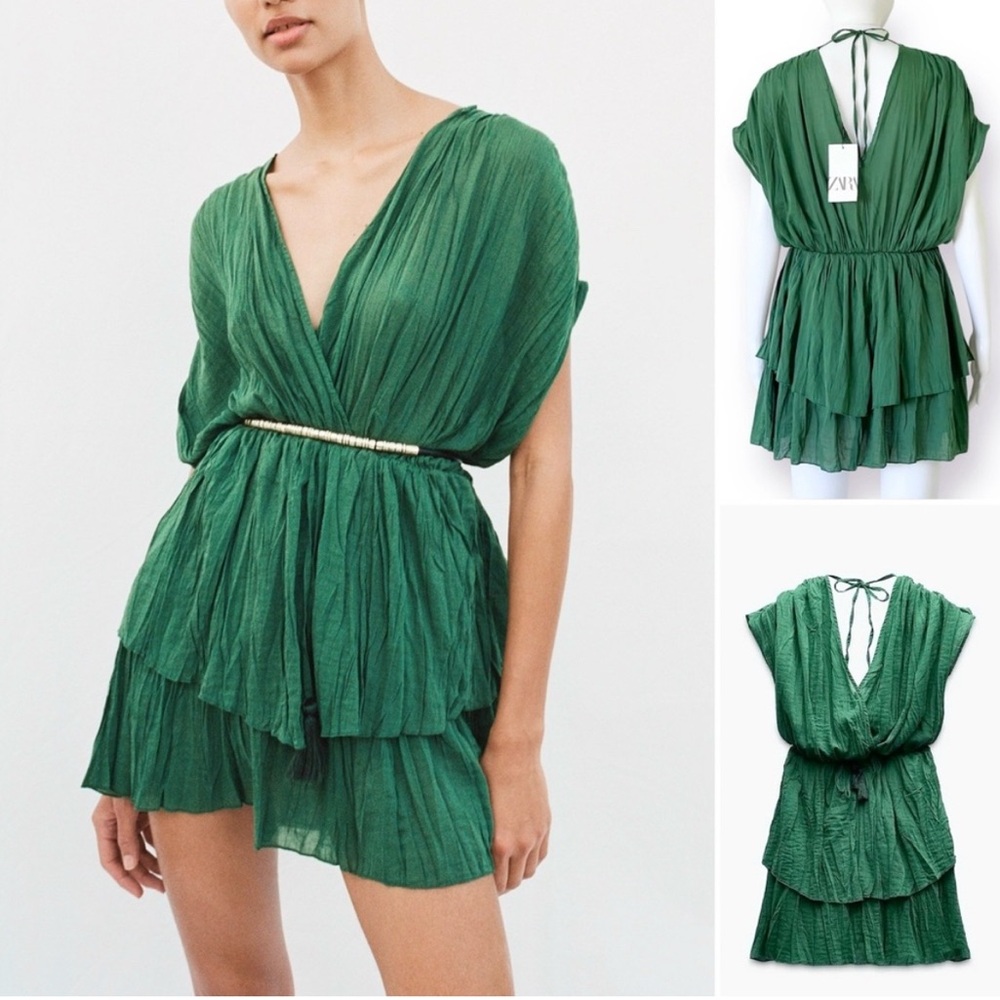 Zara Green Layered Dress